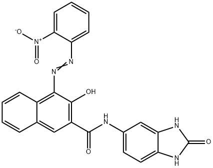 N-(2,3-dihydro-2-oxo-1H-benzimidazol-5-yl)-3-hydroxy-4-[(2-nitrophenyl)azo]naphthalene-2-carboxamide 구조식 이미지