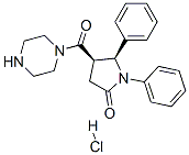 (4R,5S)-1,5-diphenyl-4-(piperazine-1-carbonyl)pyrrolidin-2-one hydroch loride Structure