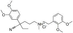 (+)-[3-cyano-3-(3,4-dimethoxyphenyl)hex-6-yl](5,6-dimethoxyphenethyl)methylammonium chloride 구조식 이미지