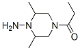 1-Piperazinamine,2,6-dimethyl-4-(1-oxopropyl)-(9CI) Structure