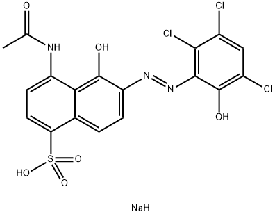 sodium 4-acetamido-5-hydroxy-6-[(2,3,5-trichloro-6-hydroxyphenyl)azo]naphthalene-1-sulphonate  구조식 이미지