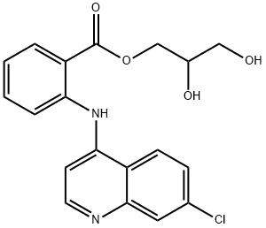 1-GLYCERYL N-[7-CHLORO-4-QUINOLYL]ANTHRANILATE HYDROCHLORIDE Structure