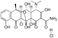 5,11-Epoxynaphthacene-3-carboxamide, 5a-chloro-1-(dimethylamino)-1,4,4a,5,5a,6,11,11a,12,12a-decahydro-2,4a,5,7,12-pentahydroxy-11-methyl-4,6-dioxo-, monohydrochloride, [1S-(1alpha,4alpha,5beta,5aalpha,11beta,11aalpha,12alpha,12aalpha)]- Structure