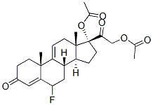6-Fluoro-17,21-dihydroxypregna-4,9(11)-diene-3,20-dione 17,21-diacetate 구조식 이미지