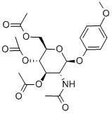 4'-METHOXYPHENYL-2-ACETAMIDO-3,4,6-TRI-O-ACETYL-2-DEOXY-BETA-D-GLUCOPYRANOSIDE 구조식 이미지