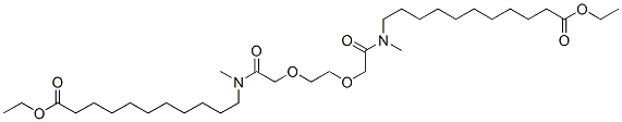 11-{[2-(2-{[(10-Ethoxycarbonyldecyl)methylcarbamoyl]methoxy}ethoxy)ace tyl]methylamino}-undecanoic acid, ethyl ester Structure