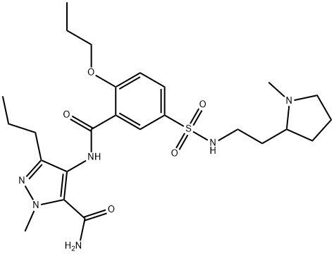 1-Methyl-4-[[5-[[[2-(1-Methyl-2-pyrrolidinyl)ethyl]aMino]sulfonyl]-2-propoxybenzoyl]aMino]-3-propyl-1H-pyrazole-5-carboxaMide 구조식 이미지
