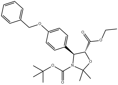 (4S,5R)-2,2-DiMethyl-4-[4-(phenylMethoxy)phenyl]-N-DiMethylethoxycarbonyl-3,5-oxazolidinecarboxylic Acid Ethyl Ester Structure