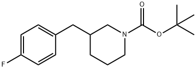 N-BOC-3-(4-플루오로벤질)피페리딘 구조식 이미지
