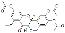 (6aR,12aR)-2,3,10-Triacetoxy-6a,12a-dihydro-8-methoxy[2]benzopyrano[4,3-b][1]benzopyran-7(5H)-one 구조식 이미지