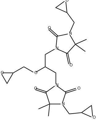 3,3'-[2-(oxiranylmethoxy)propane-1,3-diyl]bis[5,5-dimethyl-1-(oxiranylmethyl)imidazolidine-2,4-dione] 구조식 이미지