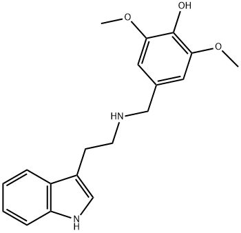 4-([2-(1H-INDOL-3-YL)-ETHYLAMINO]-METHYL)-2,6-DIMETHOXY-PHENOL 구조식 이미지