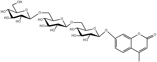 4-Methylumbelliferylb-D-gentiotrioside 구조식 이미지