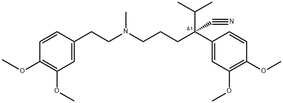 (+)-3-(3,4-dimethoxyphenyl)-6-[(5,6-dimethoxyphenethyl)methylamino]hexane-3-carbonitrile Structure