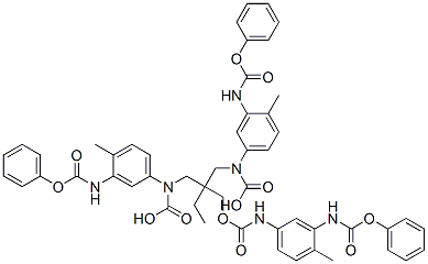 2-ethyl-2-[[[[[4-methyl-3-[(phenoxycarbonyl)amino]phenyl]amino]carbonyl]oxy]methyl]propane-1,3-diyl bis[[4-methyl-3-[(phenoxycarbonyl)amino]phenyl]carbamate] 구조식 이미지