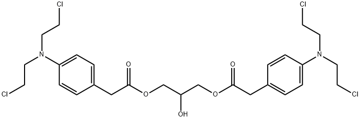 비스[p-[비스(2-클로로에틸)아미노]페닐아세트산]2-히드록시-1,3-프로판디일에스테르 구조식 이미지