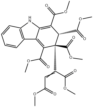 (E)-2-[3,9-Dihydro-1,2,3,4-tetrakis(methoxycarbonyl)-2H-carbazol-3-yl]-2-butenedioic acid dimethyl ester Structure