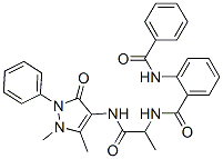 Benzamide, 2-(benzoylamino)-N-[2-[(2,3-dihydro-1,5-dimethyl-3-oxo-2-phenyl-1H-pyrazol-4-yl)amino]-1-methyl-2-oxoethyl]- (9CI) 구조식 이미지