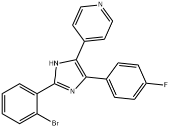 4-[2-(2-Bromophenyl)-5-(4-fluorophenyl)-1H-imidazol-4-yl]pyridine 구조식 이미지