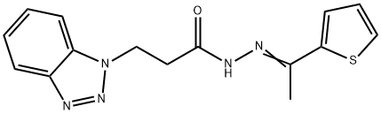 3-(1H-1,2,3-benzotriazol-1-yl)-N'-[1-(2-thienyl)ethylidene]propanohydrazide 구조식 이미지