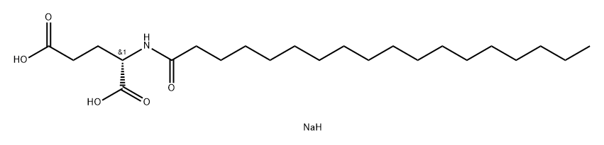sodium hydrogen N-(1-oxooctadecyl)-L-glutamate Structure