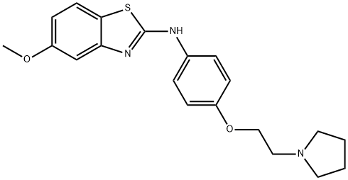 5-Methoxy-2-[4-[2-(1-pyrrolidinyl)ethoxy]anilino]benzothiazole 구조식 이미지