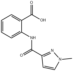 2-[(1-METHYL-1H-PYRAZOLE-3-CARBONYL)-AMINO]-벤조산 구조식 이미지