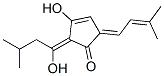 3-Hydroxy-2-(1-hydroxy-3-methylbutylidene)-5-(3-methyl-2-butenylidene)-3-cyclopenten-1-one 구조식 이미지