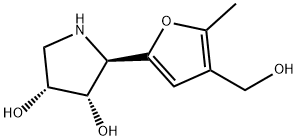 3,4-Pyrrolidinediol, 2-[4-(hydroxymethyl)-5-methyl-2-furanyl]-, (2R,3S,4R)- (9CI) Structure