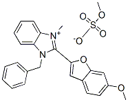 2-(6-methoxybenzofuran-2-yl)-1-benzyl-3-methyl-1H-benzimidazolium methyl sulphate 구조식 이미지