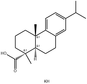 potassium [1R-(1alpha,4abeta,10aalpha)]-1,2,3,4,4a,9,10,10a-octahydro-7-isopropyl-1,4a-dimethylphenanthren-1-carboxylate 구조식 이미지