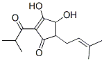 3,4-Dihydroxy-5-(3-methyl-2-butenyl)-2-(2-methyl-1-oxopropyl)-2-cyclopenten-1-one 구조식 이미지