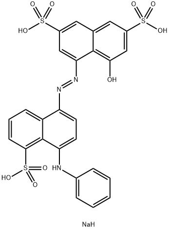 8-(4-아닐리노-5-설포-1-나프틸아조)-1-나프톨-3,6-디술폰 산 트리나트륨 염 구조식 이미지