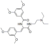 N-[2-(Diethylamino)ethyl]-2-(3,5-dimethoxybenzoylamino)-3-(2,4-dimethoxyphenyl)propenamide 구조식 이미지