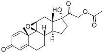 9b,11b-Epoxy-17,21-dihydroxypregna-1,4-diene-3,20-dione 21-acetate 구조식 이미지