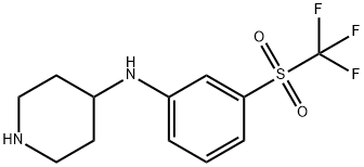 N-[3-[(TRIFLUOROMETHYL)SULFONYL]PHENYL]PIPERIDINE-4-AMINE
 Structure
