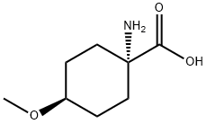 Cyclohexanecarboxylic acid, 1-amino-4-methoxy-, cis- (9CI) Structure