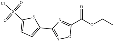 ETHYL 3-[5-(CHLOROSULFONYL)-2-THIENYL]-1,2,4-OXADIAZOLE-5-CARBOXYLATE 구조식 이미지