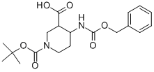 4-BENZYLOXYCARBONYLAMINO-PIPERIDINE-1,3-DICARBOXYLIC ACID 1-TERT-BUTYL ESTER Structure