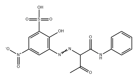 3-[[1-[(anilino)carbonyl]-2-oxopropyl]azo]-2-hydroxy-5-nitrobenzenesulphonic acid 구조식 이미지