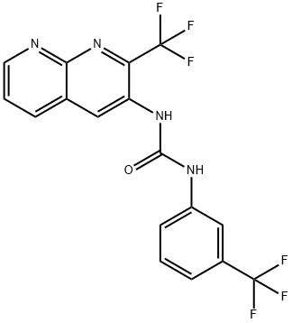 Urea, N-[2-(trifluoromethyl)-1,8-naphthyridin-3-yl]-N-[3-(trifluoromethyl)phenyl]- (9CI) Structure