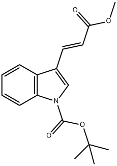 3-(2-METHOXYCARBONYL-VINYL)-인돌-1-카복시산산-부티에스테르 구조식 이미지