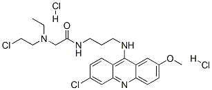 2-(2-chloroethyl-ethyl-amino)-N-[3-[(6-chloro-2-methoxy-acridin-9-yl)a mino]propyl]acetamide dihydrochloride Structure