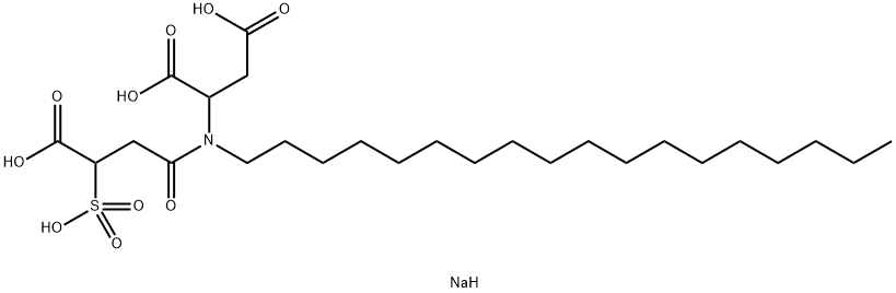 테트라나트륨 N-(3-카르복시-1-옥소-3-설포프로필)-N-옥타데킬-DL- 아스파트염 구조식 이미지