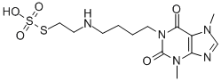 2-((4-(3,7-Dimethyl-2,6-dioxopurin-1-yl)butyl)amino)ethanethiol, hydro gen sulfate (ester) Structure