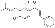 trans-1-(2-Hydroxy-4-methoxy-3-(3-methyl-2-butenyl)phenyl)-3-phenyl-2- propen-1-one Structure