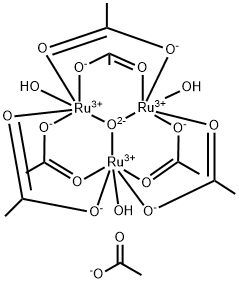 HEXAKIS[MU-(ACETATO-O:O')]-TRIAQUA-MU3-OXOTRIRUTHENIUM(III) Structure