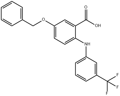 벤조산,5-(페닐메톡시)-2-[[3-(트리플루오로메틸)페닐]아미노]- 구조식 이미지