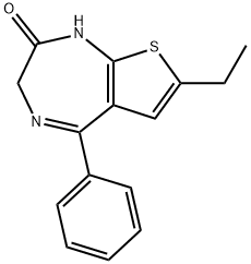 1,3-Dihydro-7-ethyl-5-phenyl-2H-thieno[2,3-e]-1,4-diazepin-2-one 구조식 이미지
