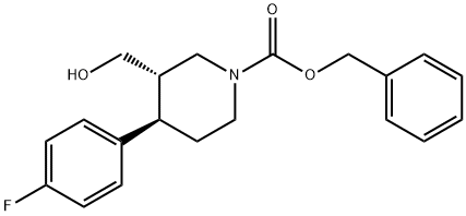 (3S,4R)-(-)-N-benzyloxycarbonyl-4-(4'-fluorophenyl)-3-hydroxyMethylpiperidine Structure